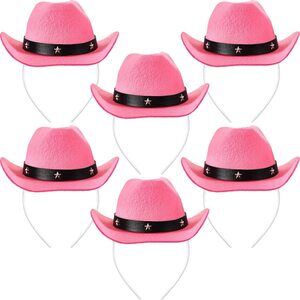 8722 6 Pcs Cowboy Hat Headbands Birthday Costume Accessoriess Cowgirl Hat